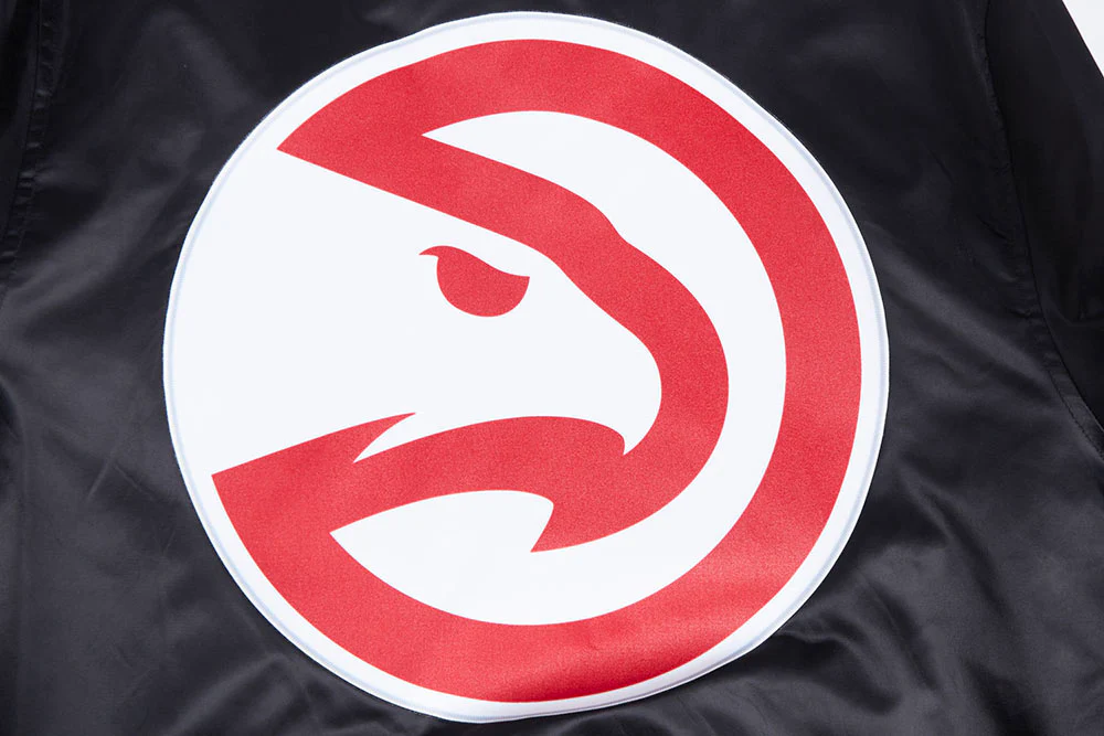NBA ATLANTA HAWKS SCRIPT TAIL MEN'S SATIN JACKET (BLACK/RED/BLACK) - Image 8