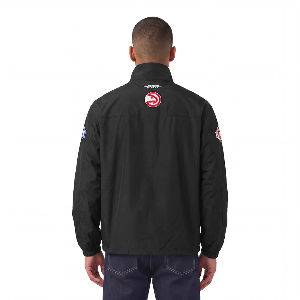 NBA ATLANTA HAWKS PRE GAME MEN'S JACKET (BLACK) - Image 3