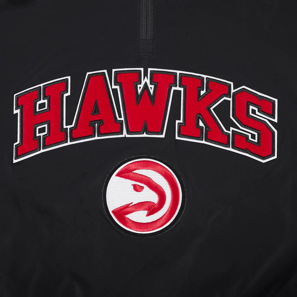 NBA ATLANTA HAWKS PRE GAME MEN'S JACKET (BLACK) - Image 7