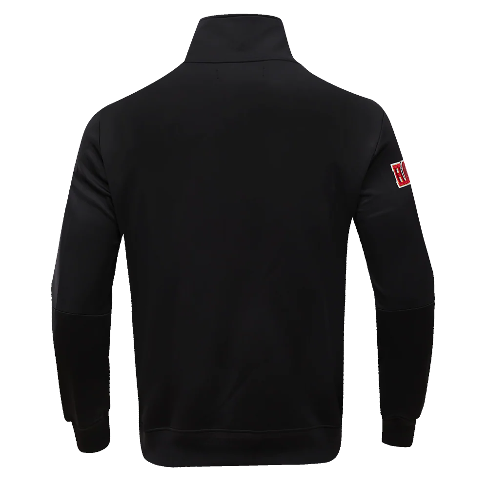 NBA ATLANTA HAWKS CLASSIC MEN'S DOUBLE KNIT TRACK JACKET (BLACK) - Image 4
