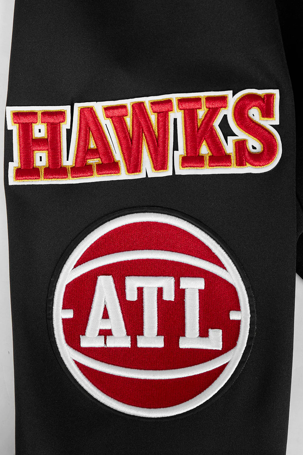 NBA ATLANTA HAWKS CLASSIC MEN'S DOUBLE KNIT TRACK JACKET (BLACK) - Image 7