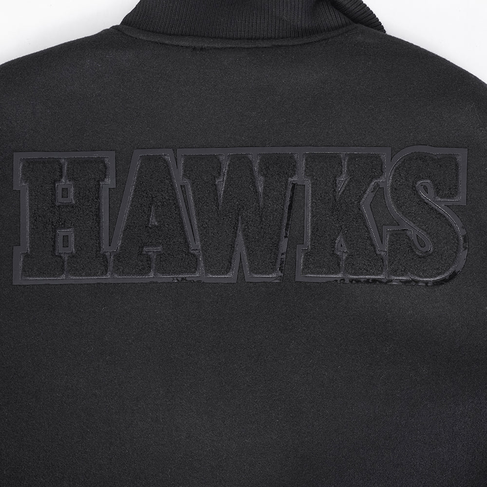 NBA ATLANTA HAWKS TRIPLE BLACK WOOL MEN'S VARSITY JACKET (TRIPLE BLACK) - Image 11