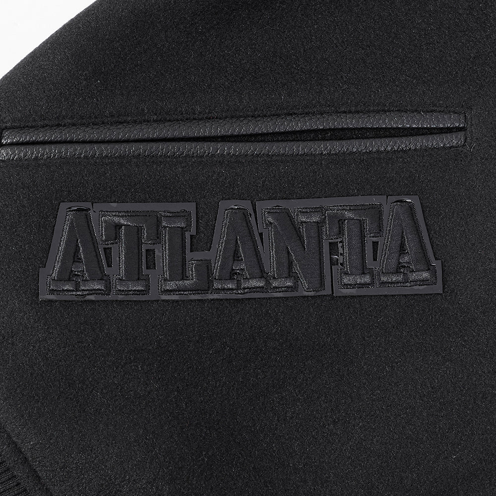 NBA ATLANTA HAWKS TRIPLE BLACK WOOL MEN'S VARSITY JACKET (TRIPLE BLACK) - Image 9
