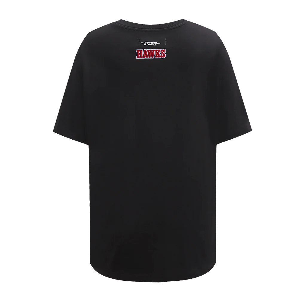 NBA ATLANTA HAWKS SCRIPT TAIL WOMEN'S BOYFRIEND TEE (BLACK) - Image 4