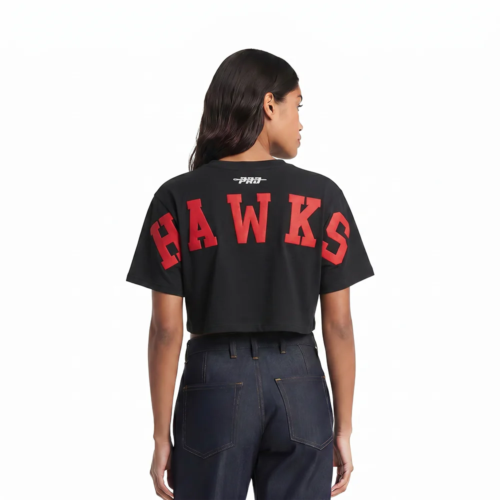 NBA ATLANTA HAWKS WINGSPAN WOMEN'S SJ BOXY TEE (BLACK)
