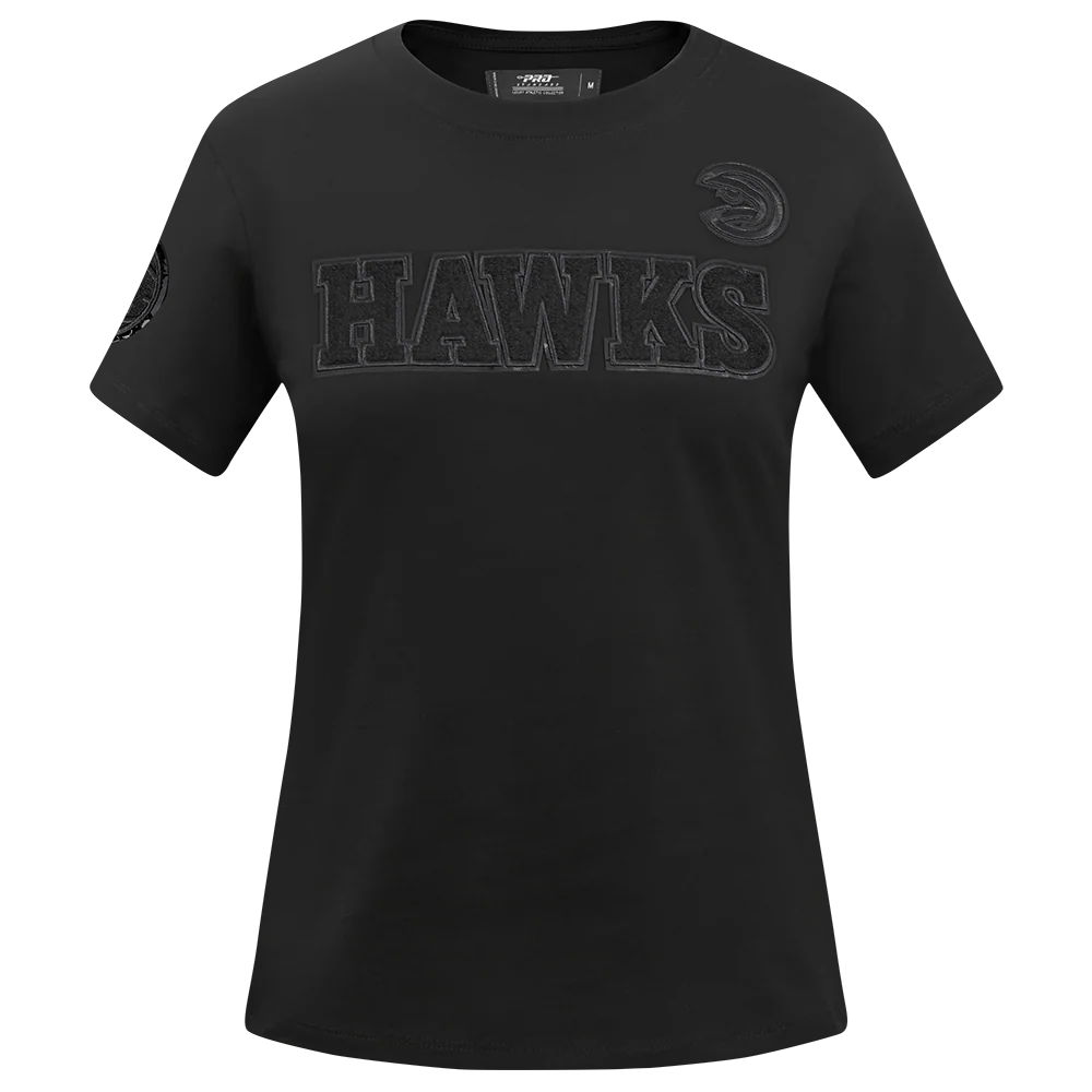 NBA ATLANTA HAWKS TRIPLE BLACK WOMEN'S SINGLE JERSEY SLIM FIT TEE (TRIPLE BLACK)