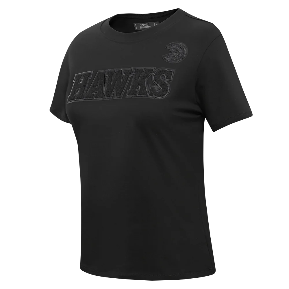 NBA ATLANTA HAWKS TRIPLE BLACK WOMEN'S SINGLE JERSEY SLIM FIT TEE (TRIPLE BLACK) - Image 2
