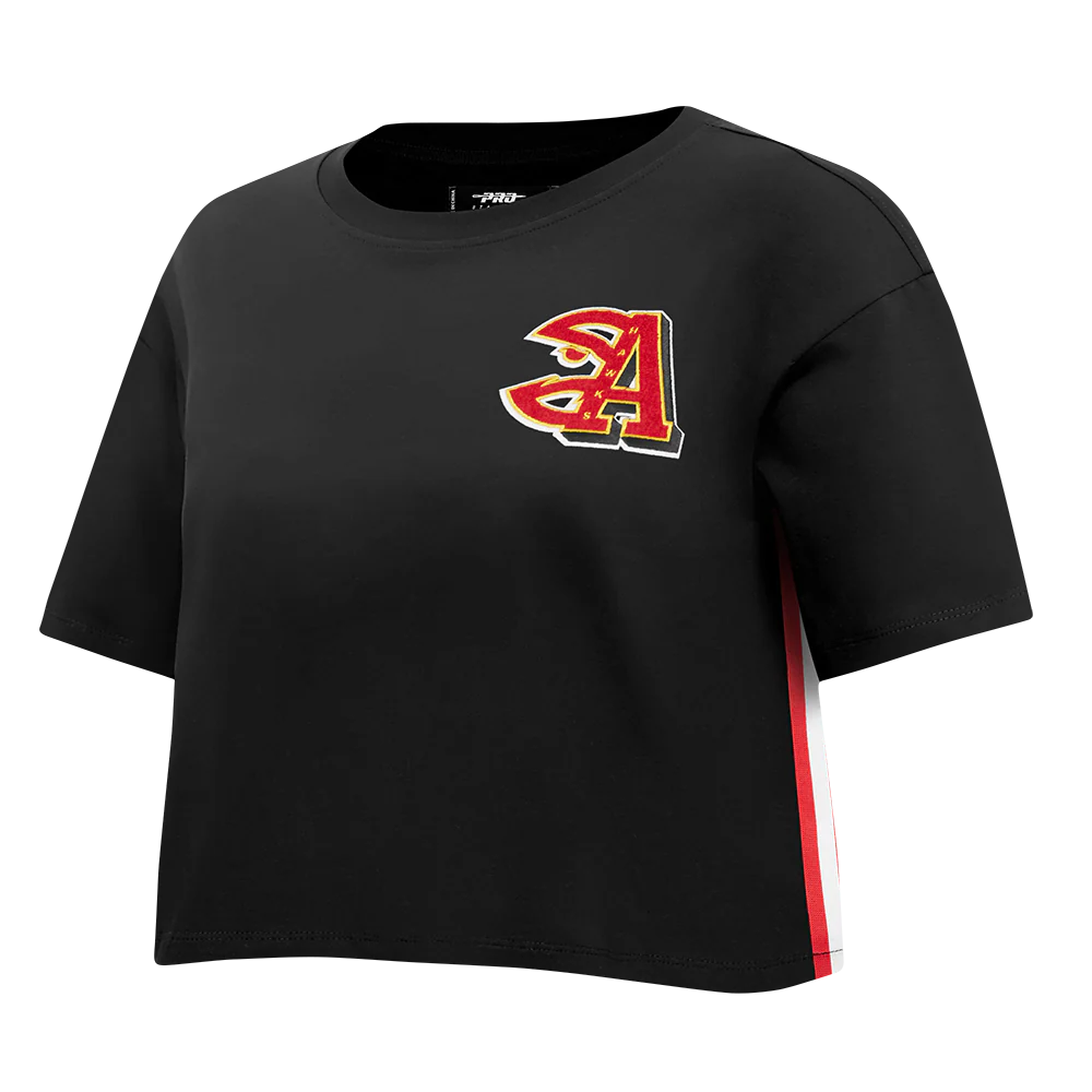 NBA ATLANTA HAWKS MASHUP WOMEN'S BOXY TEE (BLACK) - Image 2
