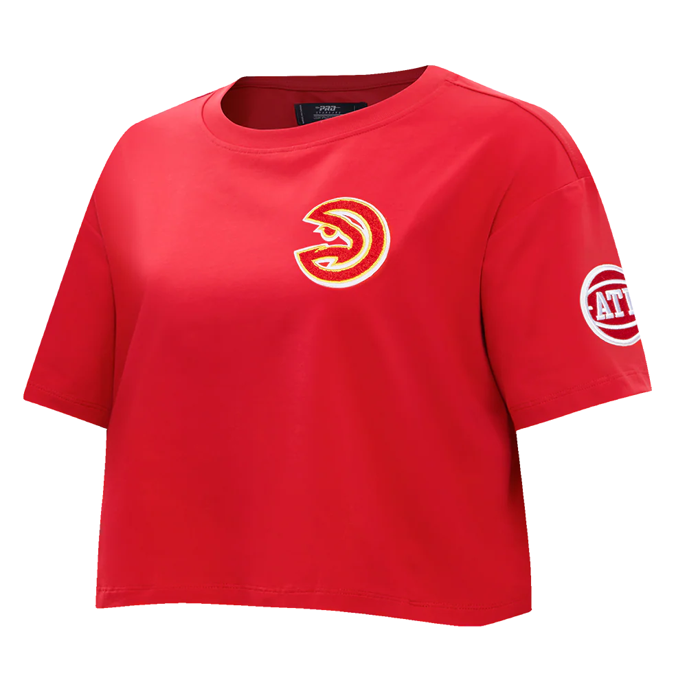 NBA ATLANTA HAWKS CLASSIC WOMEN'S BOXY TEE (RED) - Image 2