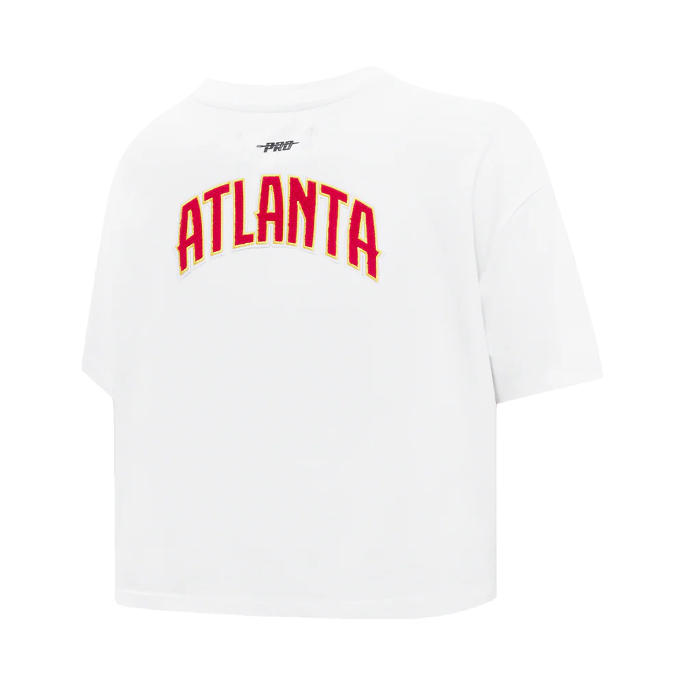 NBA ATLANTA HAWKS CLASSIC WOMEN'S BOXY TEE (WHITE) - Image 4