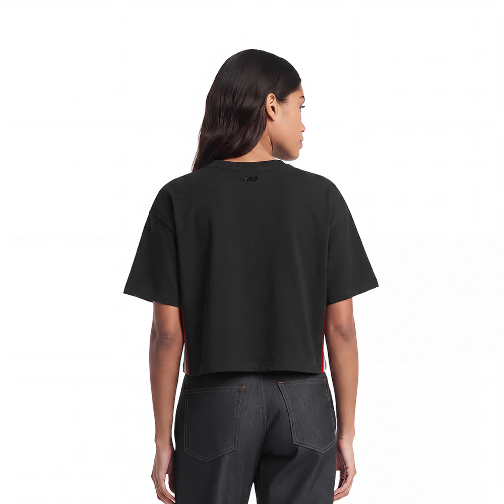 NBA ATLANTA HAWKS RETRO CLASSIC WOMEN'S BOXY TEE (BLACK) - Image 2