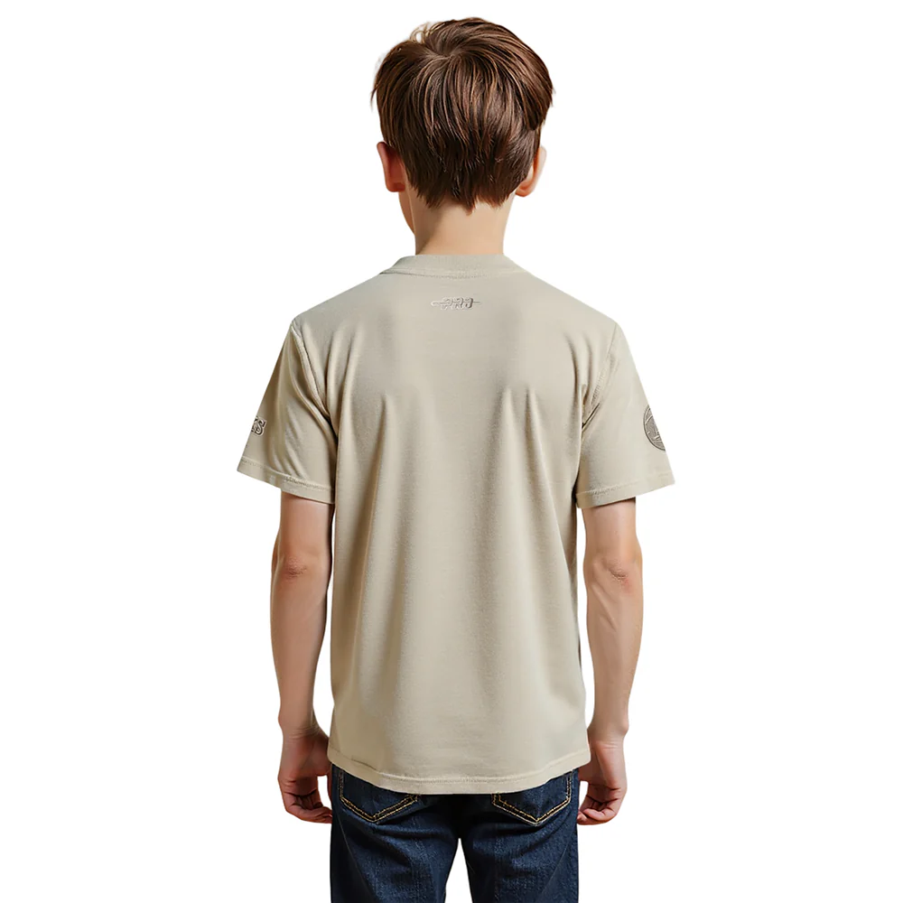 NBA ATLANTA HAWKS NEUTRAL BIG BOYS SINGLE JERSEY TEE (TAUPE) - Image 2