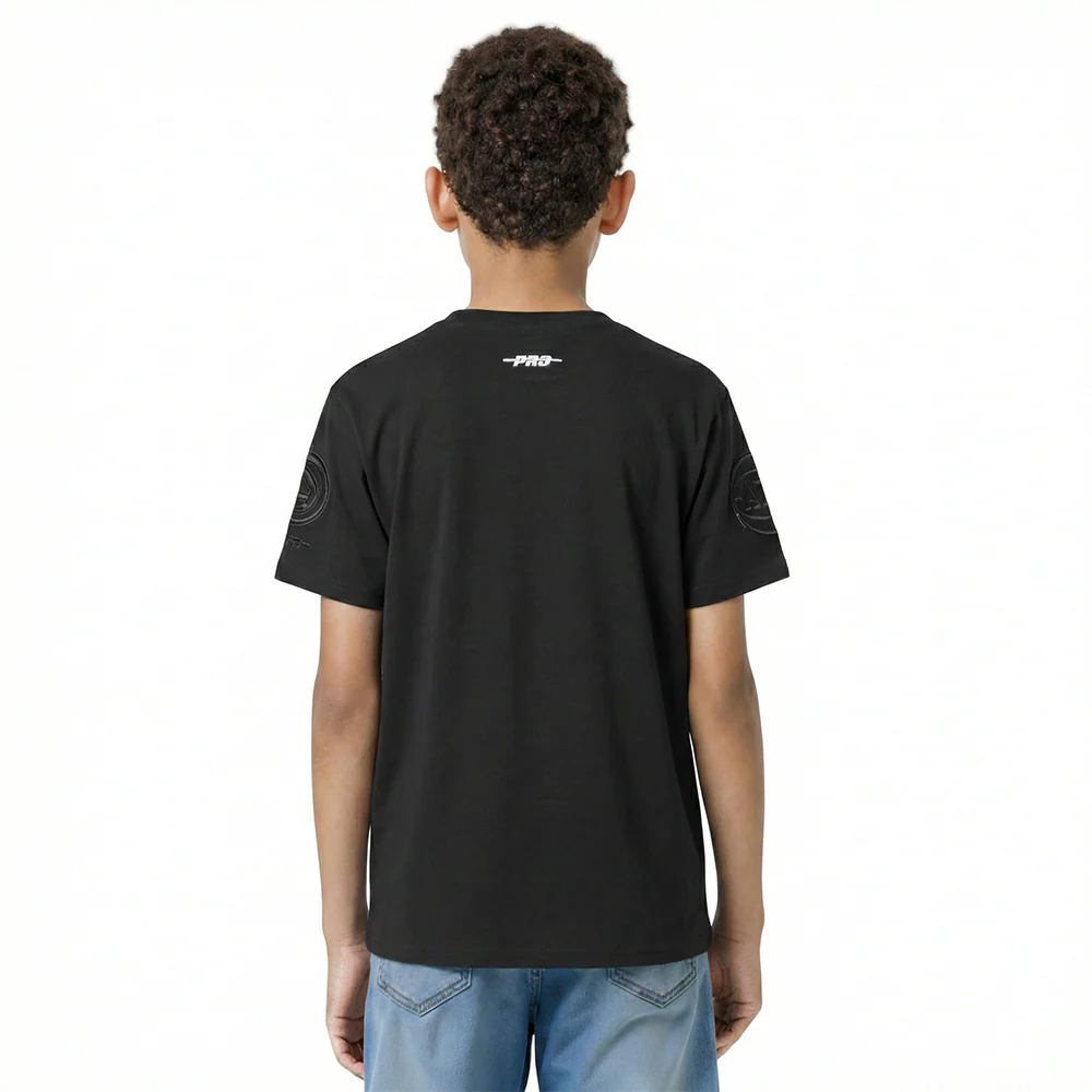 NBA ATLANTA HAWKS TRIPLE BLACK BIG BOYS SHORT SLEEVE TEE (BLACK) - Image 2