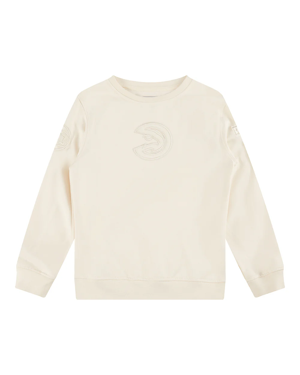 NBA ATLANTA HAWKS NEUTRAL BIG BOYS FLEECE CREWNECK (EGGSHELL) - Image 3