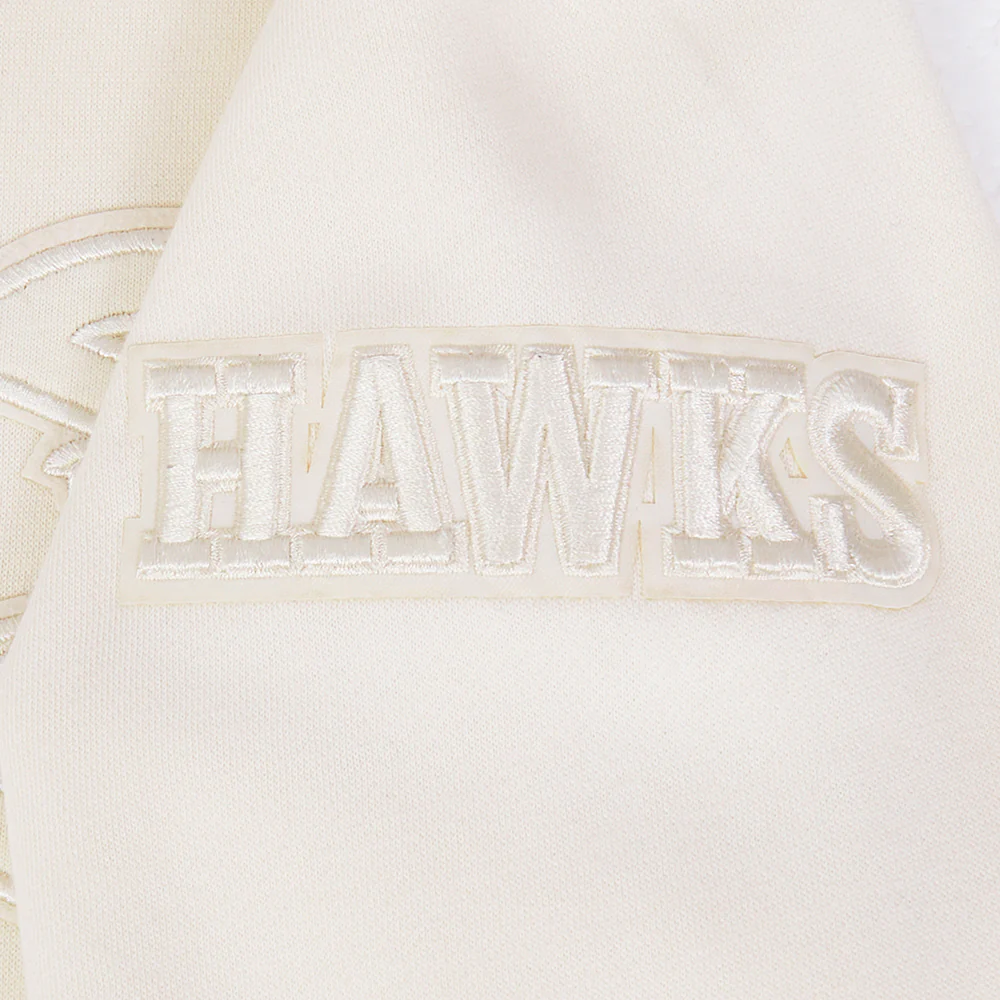 NBA ATLANTA HAWKS NEUTRAL BIG BOYS FLEECE PULLOVER HOODIE (EGGSHELL) - Image 7