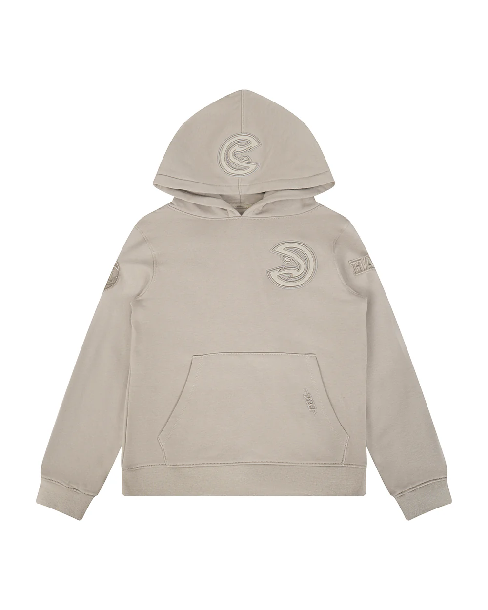 NBA ATLANTA HAWKS NEUTRAL BIG BOYS FLEECE PULLOVER HOODIE (TAUPE)