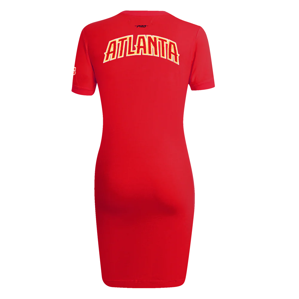 NBA ATLANTA HAWKS CLASSIC WOMEN'S BODYCON DRESS (RED) - Image 3