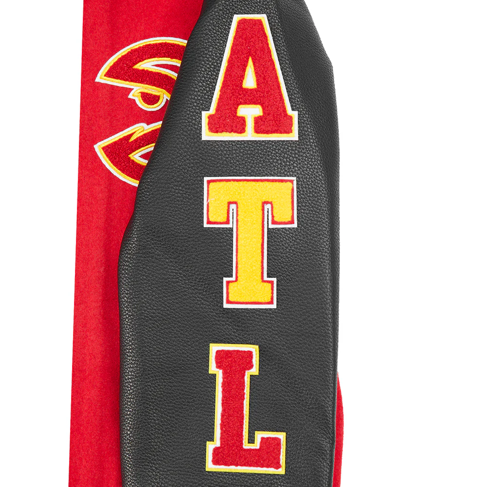 NBA ATLANTA HAWKS CLASSIC BIG BOYS WOOL VARSITY JACKET (RED/BLACK) - Image 5