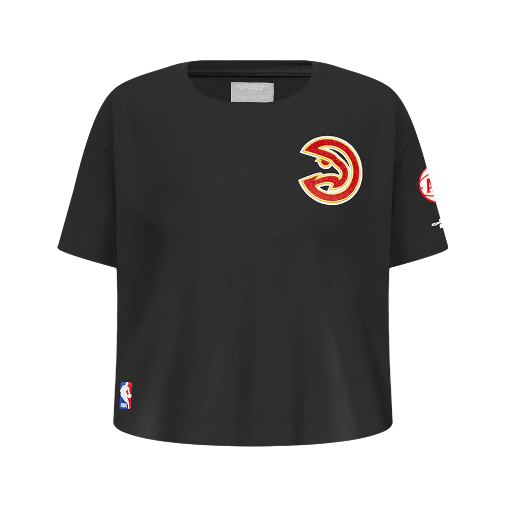 NBA ATLANTA HAWKS CLASSIC BIG GIRLS SHORT SLEEVE BOXY TEE (BLACK)