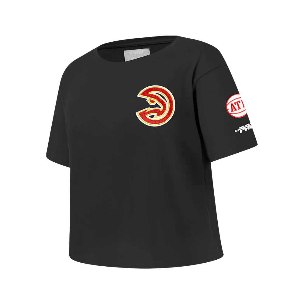 NBA ATLANTA HAWKS CLASSIC BIG GIRLS SHORT SLEEVE BOXY TEE (BLACK) - Image 2