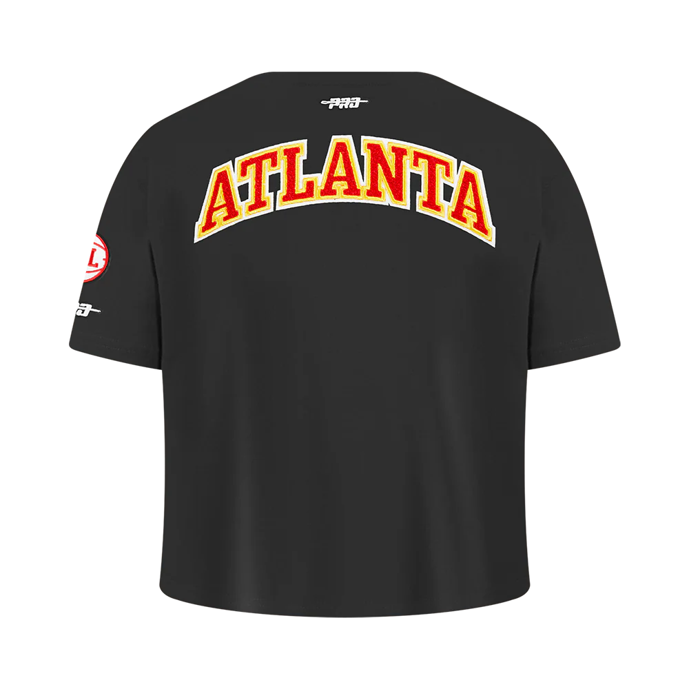NBA ATLANTA HAWKS CLASSIC BIG GIRLS SHORT SLEEVE BOXY TEE (BLACK) - Image 3