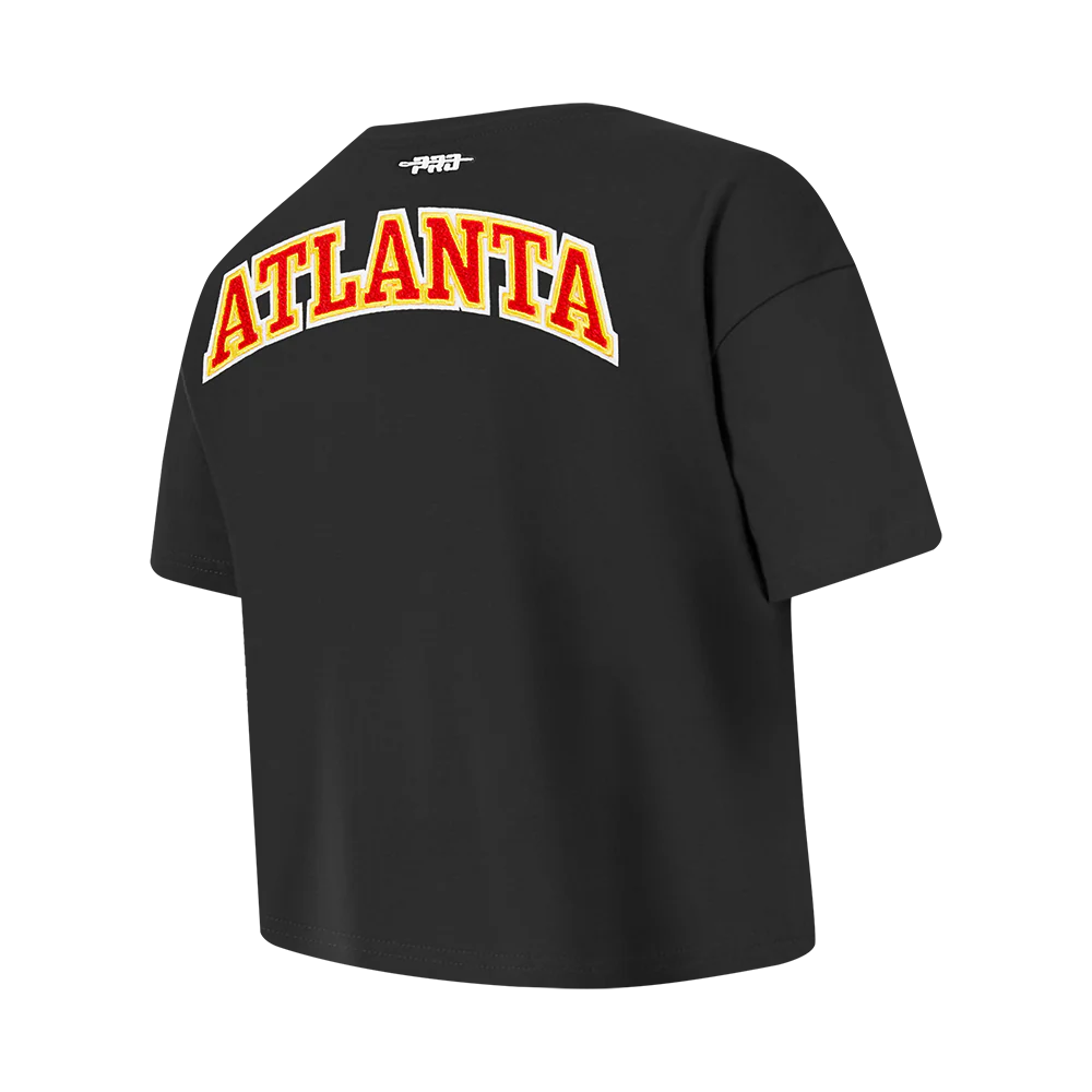 NBA ATLANTA HAWKS CLASSIC BIG GIRLS SHORT SLEEVE BOXY TEE (BLACK) - Image 4