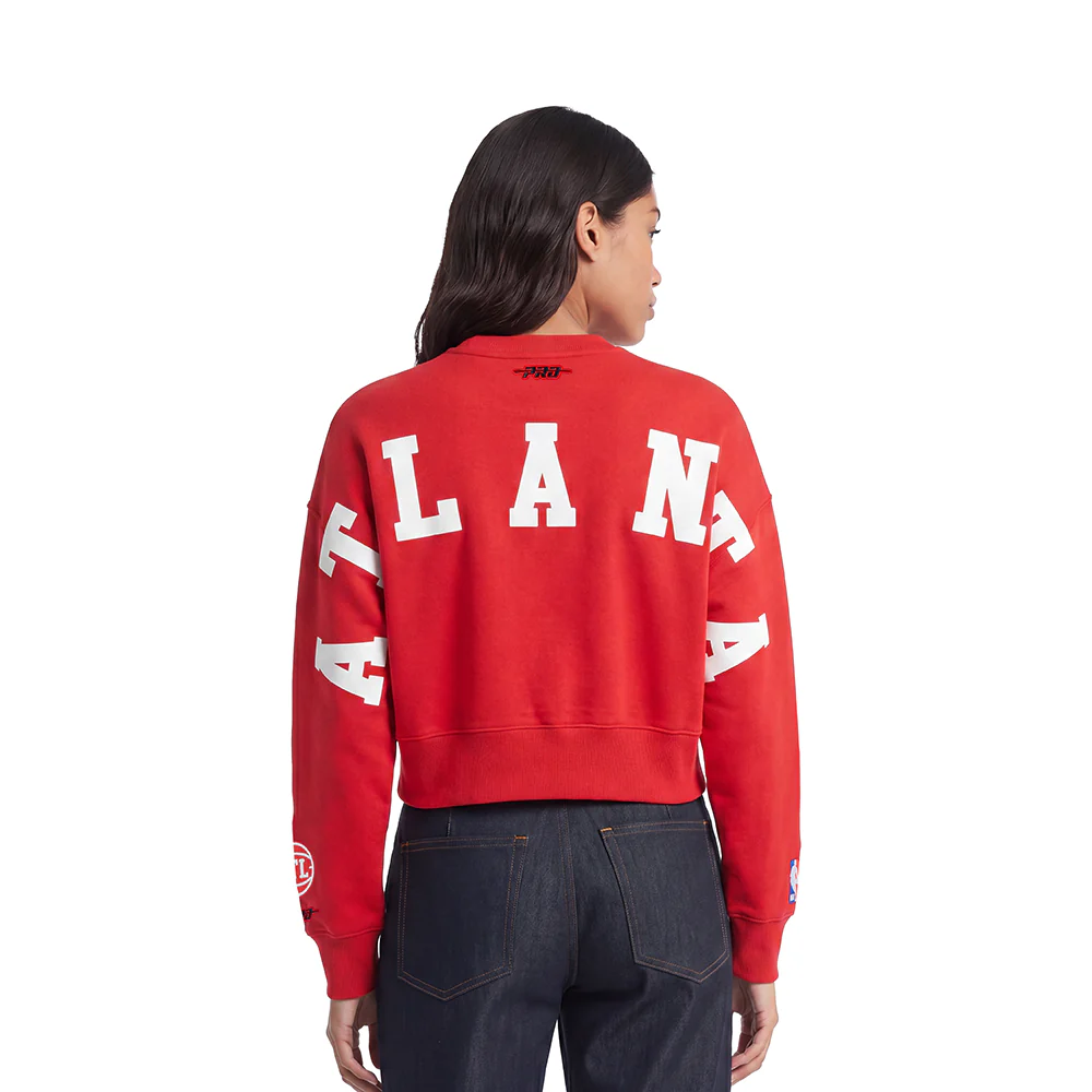 NBA ATLANTA HAWKS WINGSPAN WOMEN'S FLC CREWNECK (RED)