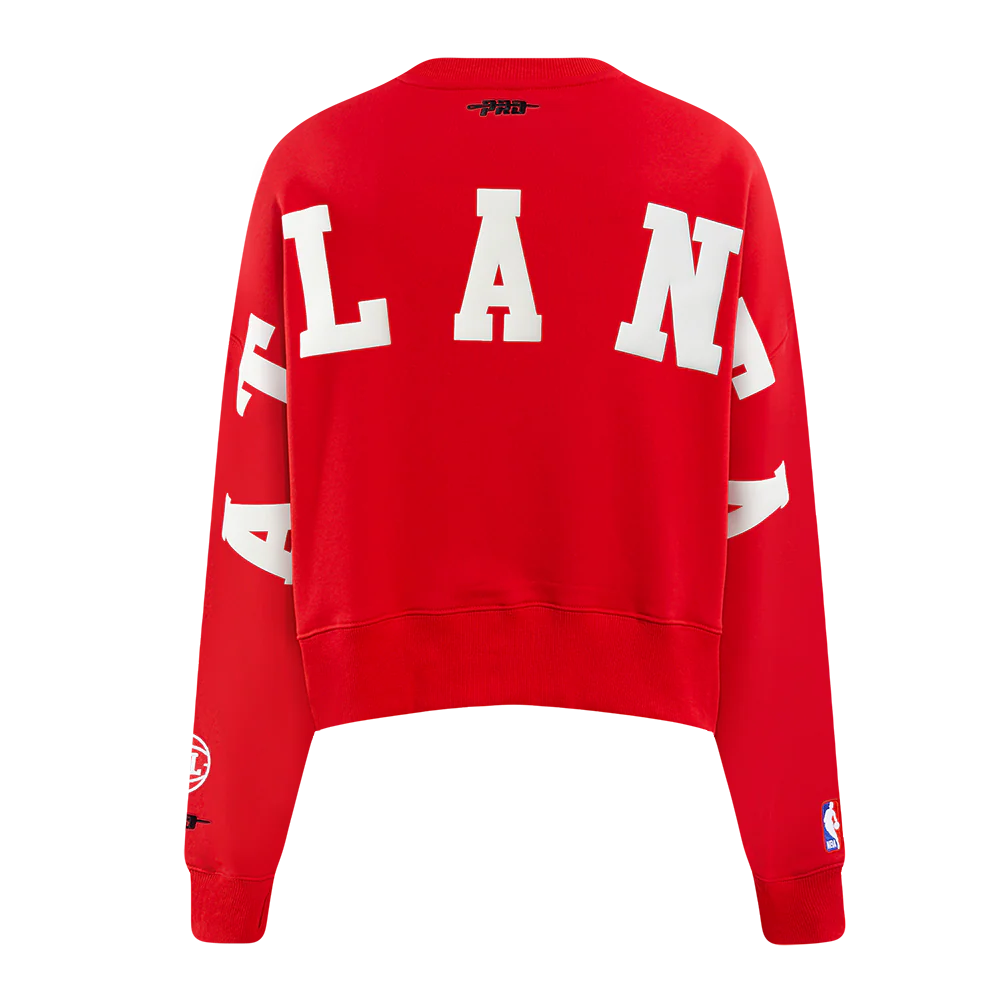 NBA ATLANTA HAWKS WINGSPAN WOMEN'S FLC CREWNECK (RED) - Image 5