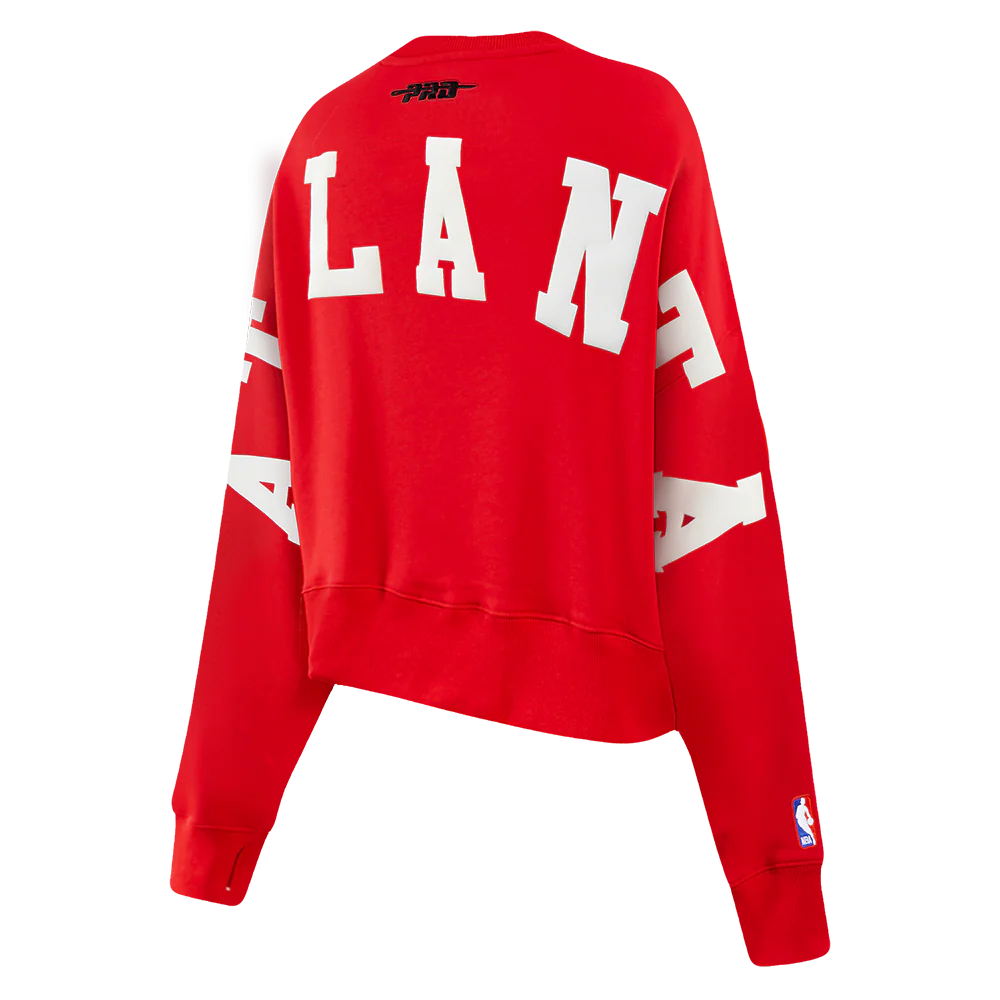 NBA ATLANTA HAWKS WINGSPAN WOMEN'S FLC CREWNECK (RED) - Image 6