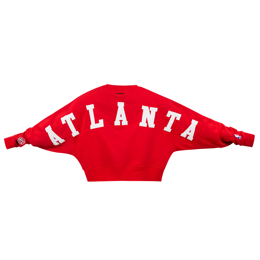NBA ATLANTA HAWKS WINGSPAN WOMEN'S FLC CREWNECK (RED) - Image 7