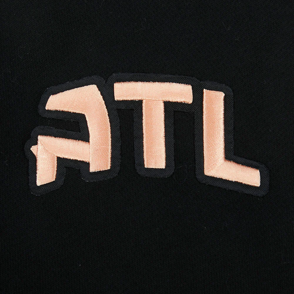 NBA ATLANTA HAWKS CITY EDITION 25-26 WOMEN'S RIB FLC CROPPED PO HOODIE (BLACK) - Image 6