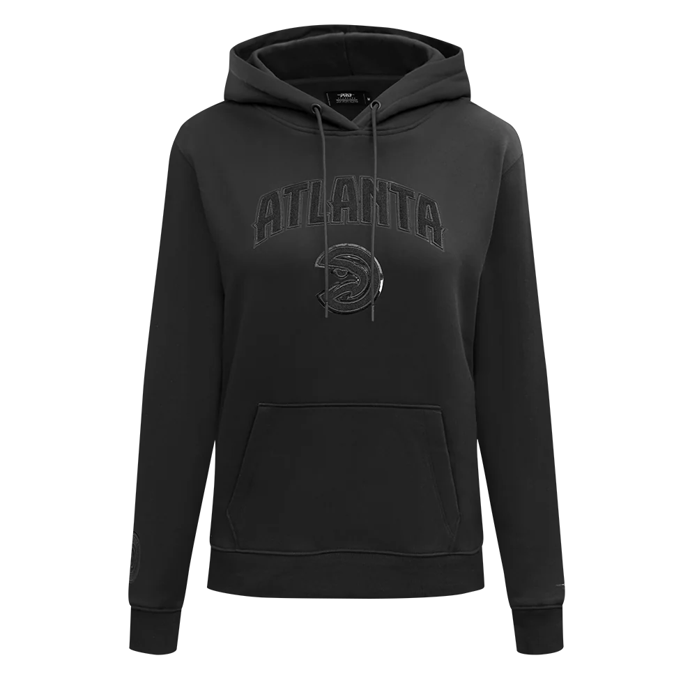 NBA ATLANTA HAWKS TRIPLE BLACK WOMEN'S PULLOVER HOODIE (TRIPLE BLACK)