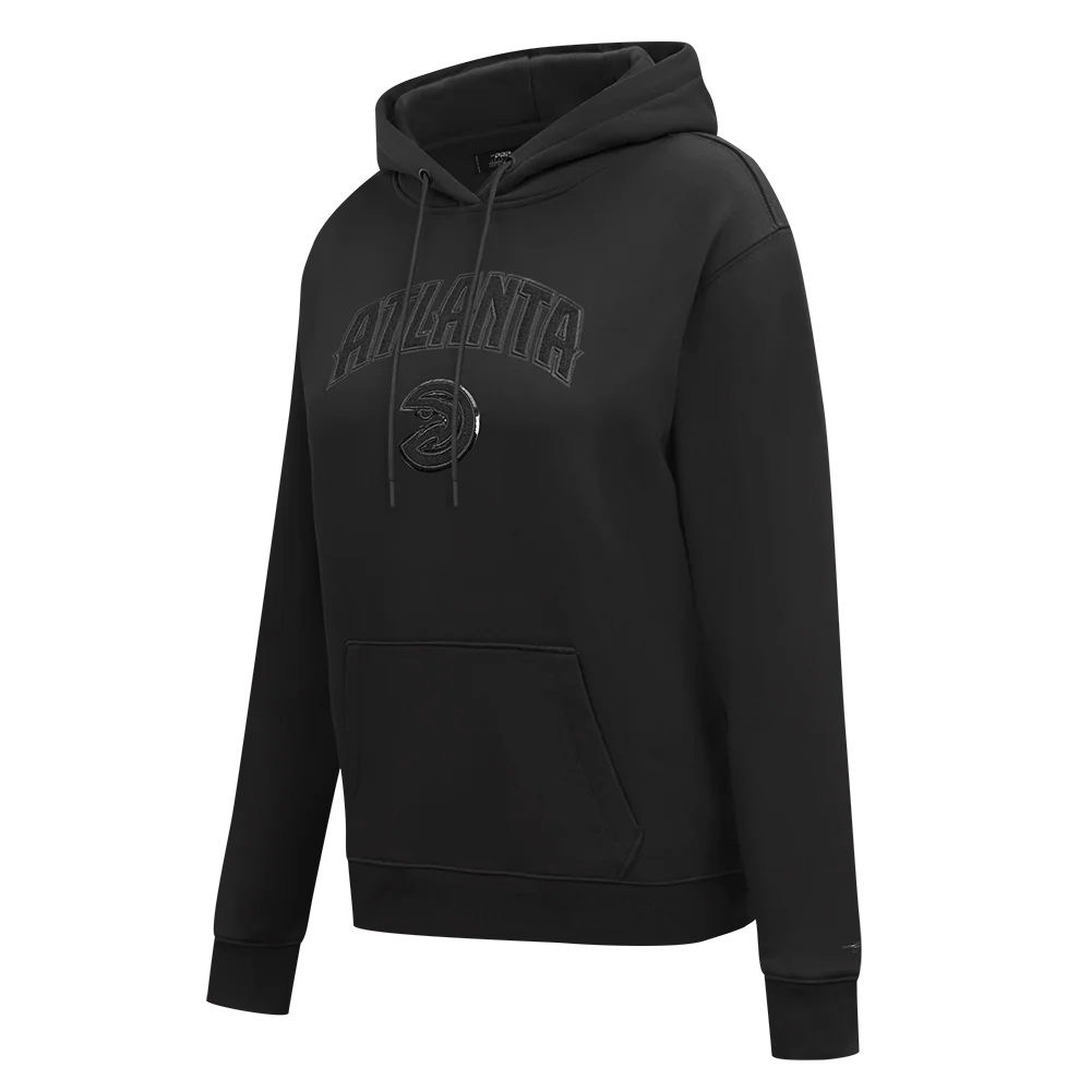 NBA ATLANTA HAWKS TRIPLE BLACK WOMEN'S PULLOVER HOODIE (TRIPLE BLACK) - Image 2