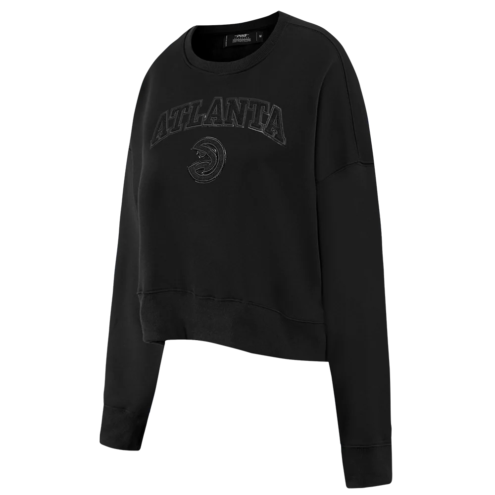 NBA ATLANTA HAWKS TRIPLE BLACK WOMEN'S FLC CREWNECK (TRIPLE BLACK WOMEN'S) - Image 2