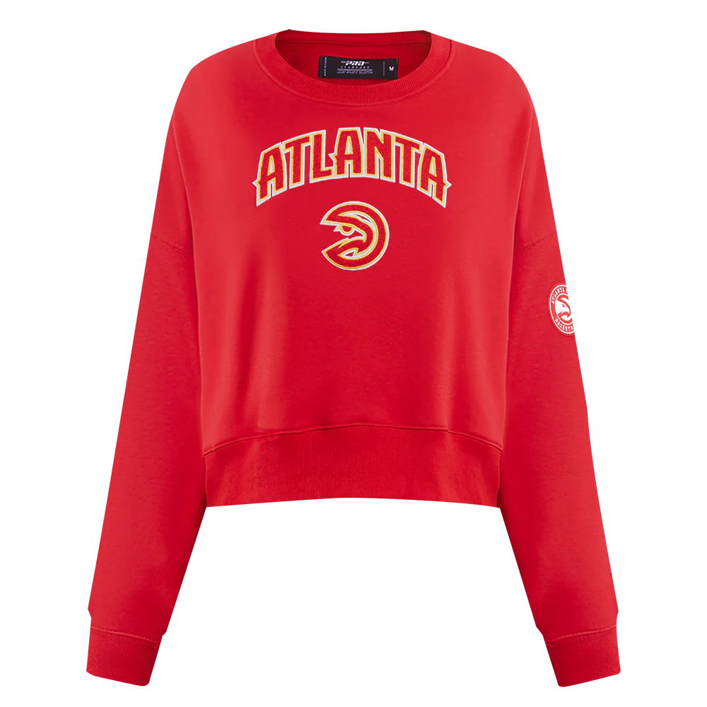 NBA ATLANTA HAWKS CLASSIC OVERSIZED WOMEN'S CREWNECK (RED)
