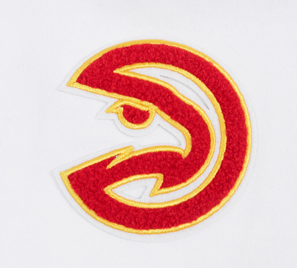 NBA ATLANTA HAWKS CLASSIC WOMEN'S CROPPED PULLOVER HOODIE (WHITE) - Image 5