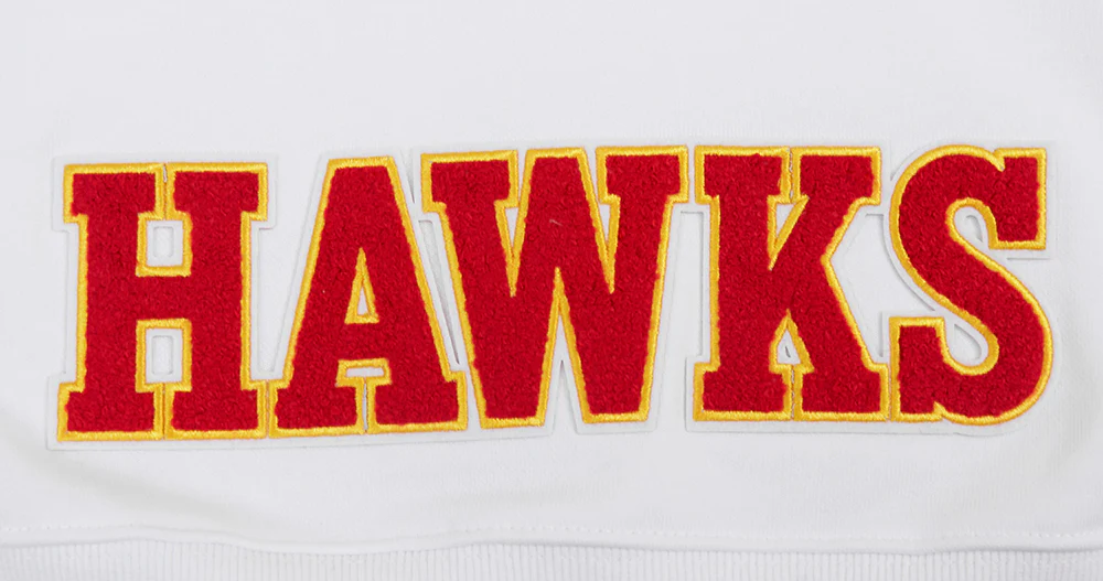 NBA ATLANTA HAWKS CLASSIC WOMEN'S CROPPED PULLOVER HOODIE (WHITE) - Image 7