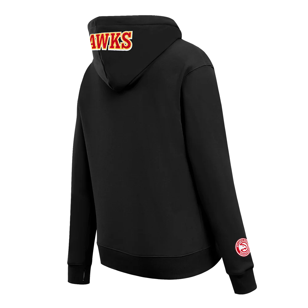 NBA ATLANTA HAWKS CLASSIC WOMEN'S PO HOODIE (BLACK) - Image 4