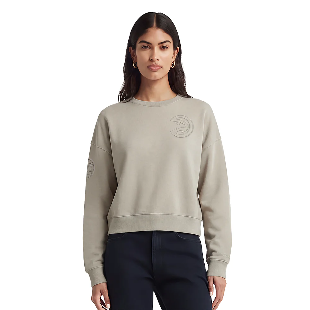 NBA ATLANTA HAWKS NEUTRAL WOMEN'S CREWNECK (TAUPE)