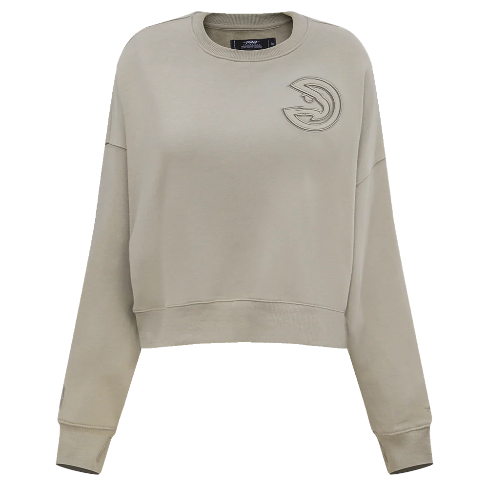 NBA ATLANTA HAWKS NEUTRAL WOMEN'S CREWNECK (TAUPE) - Image 3