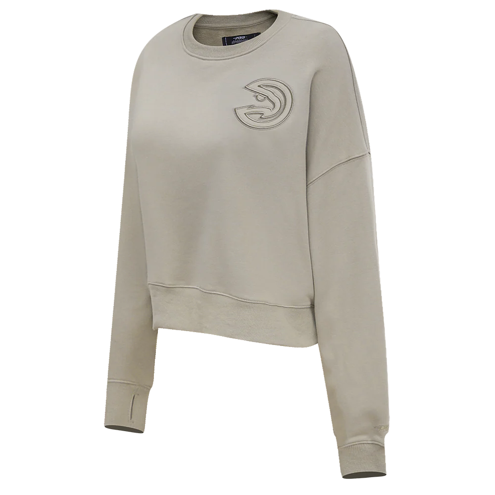 NBA ATLANTA HAWKS NEUTRAL WOMEN'S CREWNECK (TAUPE) - Image 4
