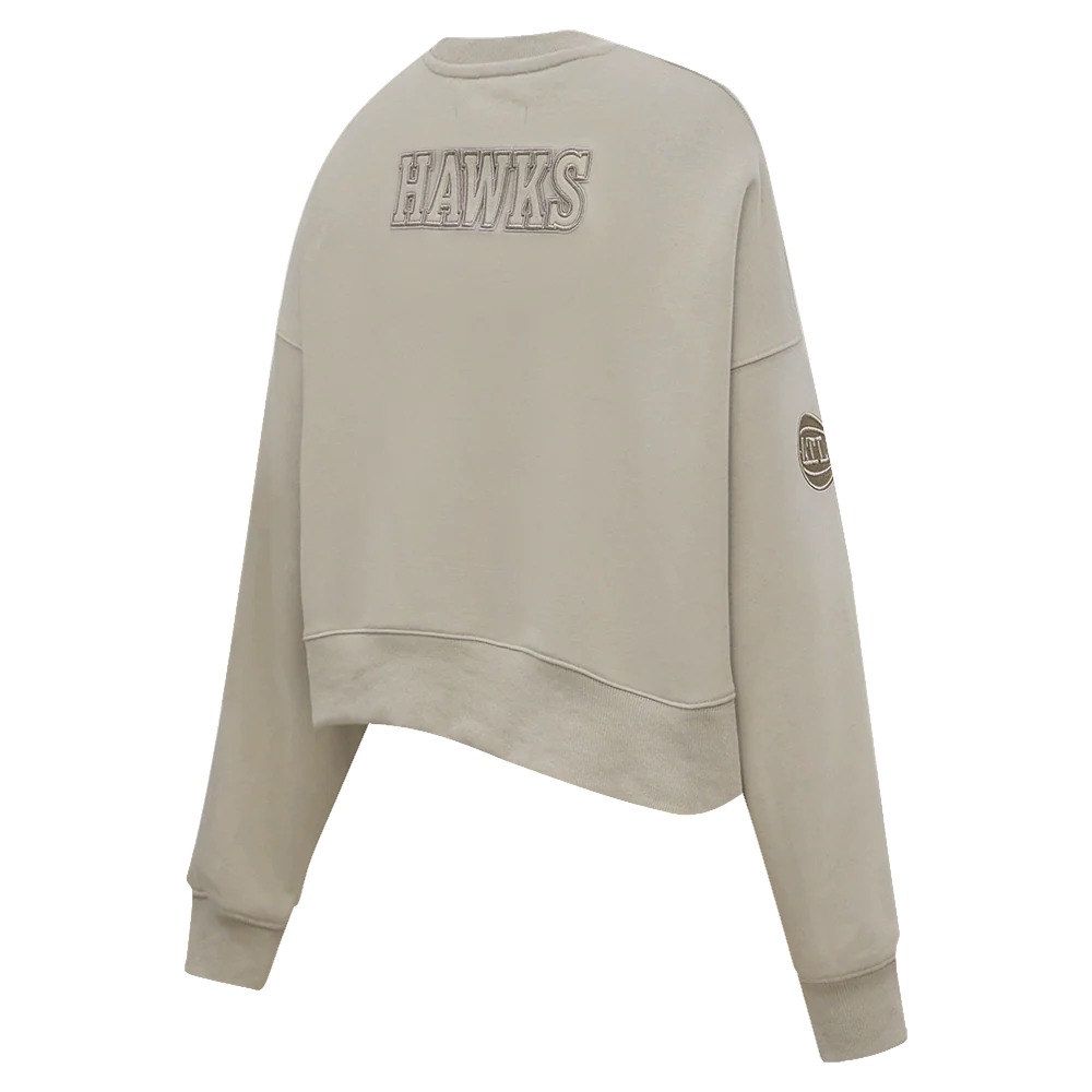 NBA ATLANTA HAWKS NEUTRAL WOMEN'S CREWNECK (TAUPE) - Image 5