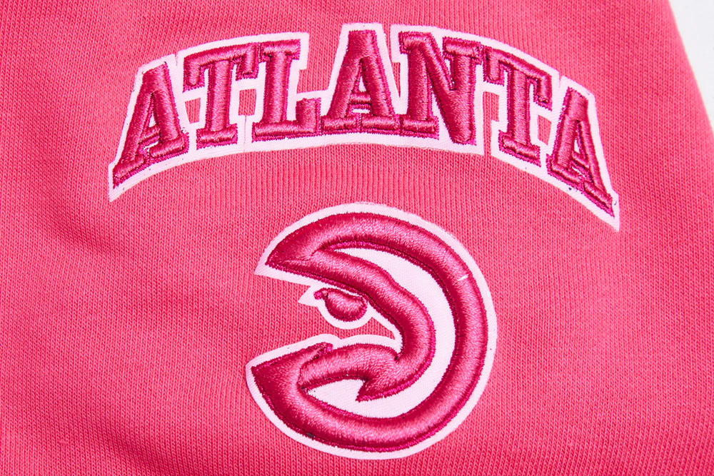 NBA ATLANTA HAWKS TRIPLE PINK WOMEN'S FLC CROPPED PO HOODIE (BEETROOT PURPLE) - Image 6