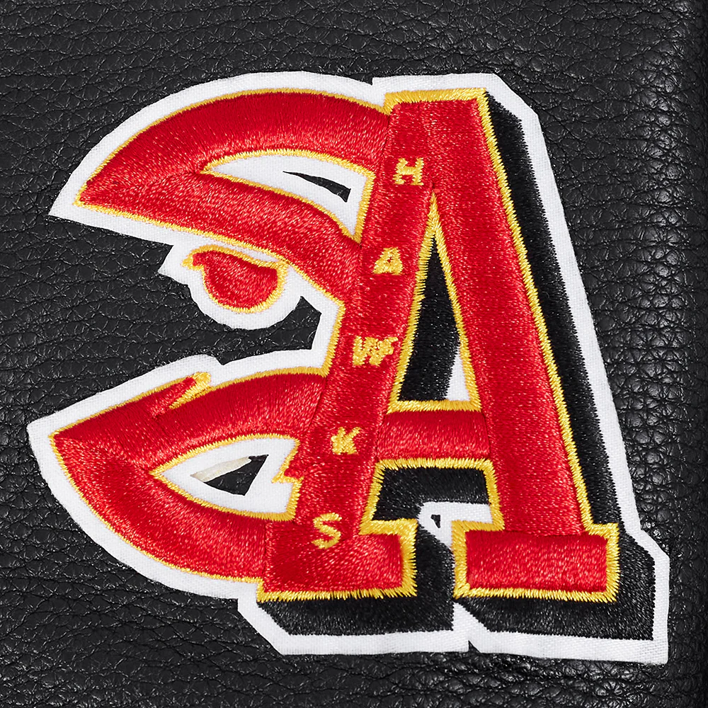 NBA ATLANTA HAWKS MASHUP WOMEN'S RIB WOOL VARSITY JACKET (BLACK/RED/BLACK) - Image 6