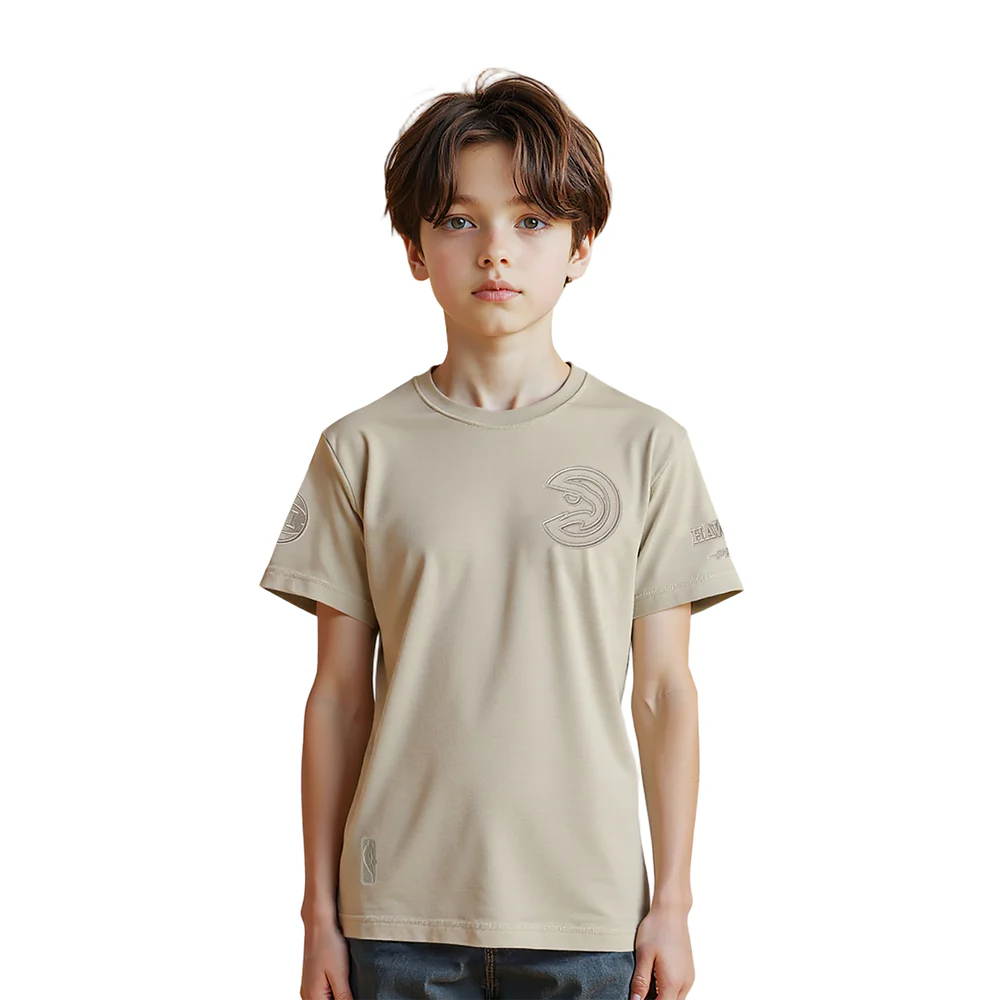 NBA ATLANTA HAWKS NEUTRAL LITTLE BOYS SHORT SLEEVE TEE (TAUPE)