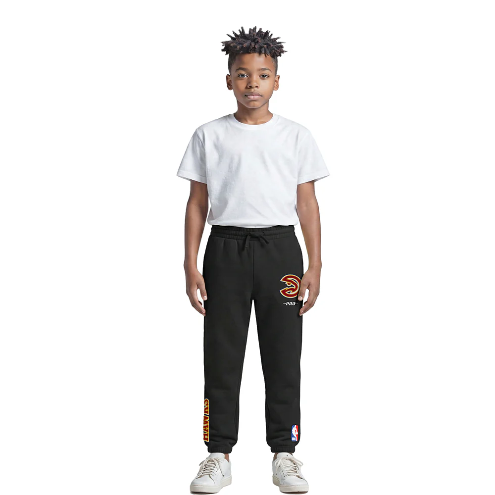NBA ATLANTA HAWKS CLASSIC LITTLE BOYS FLC SWEATPANT (BLACK) - Image 3