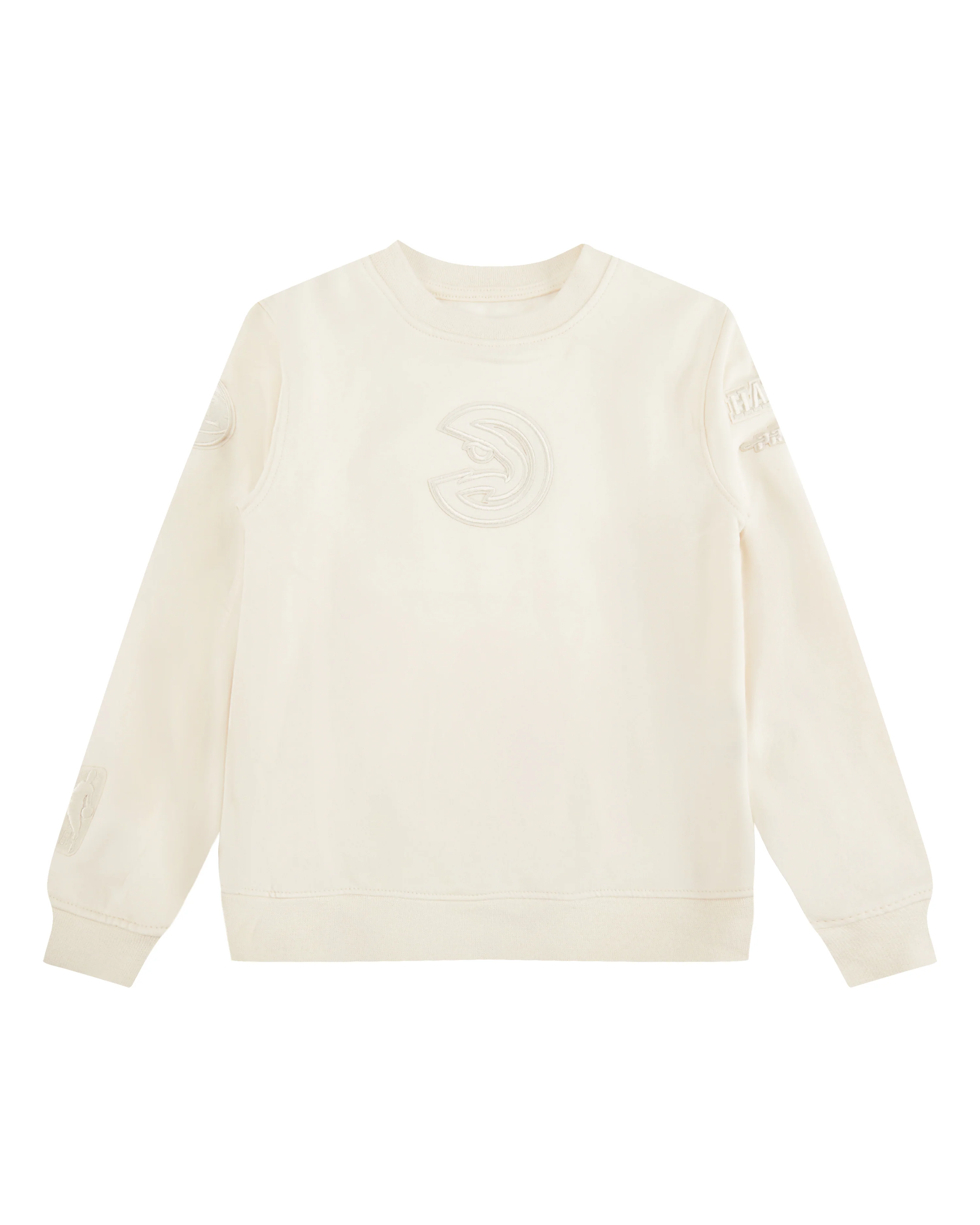 NBA ATLANTA HAWKS NEUTRAL LITTLE BOYS FLEECE CREWNECK (EGGSHELL) - Image 3