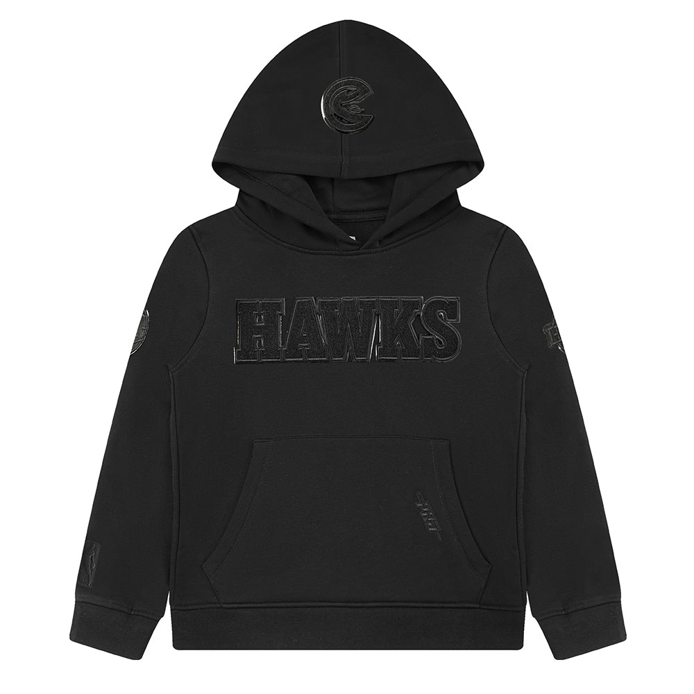 NBA ATLANTA HAWKS TRIPLE BLACK LITTLE BOYS FLEECE PULLOVER HOODIE (BLACK) - Image 3