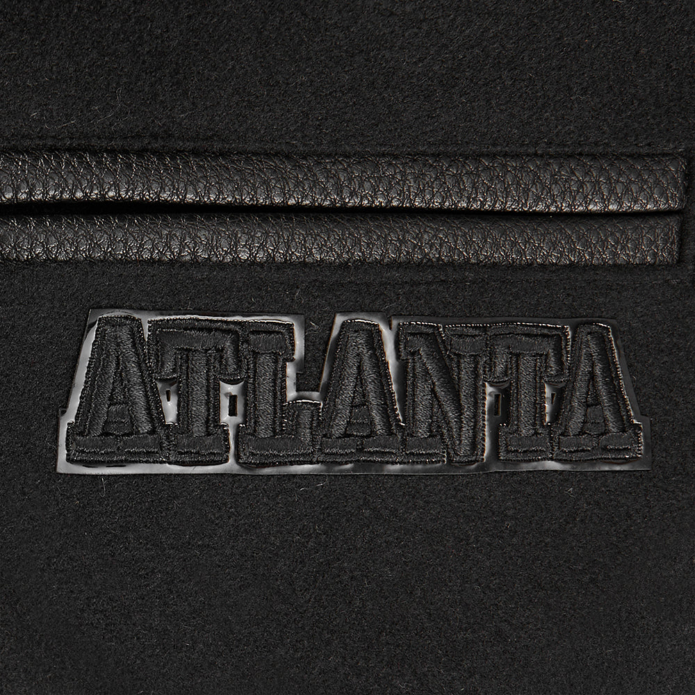 NBA ATLANTA HAWKS TRIPLE BLACK LITTLE BOYS WOOL VARSITY JACKET (JET BLACK) - Image 6