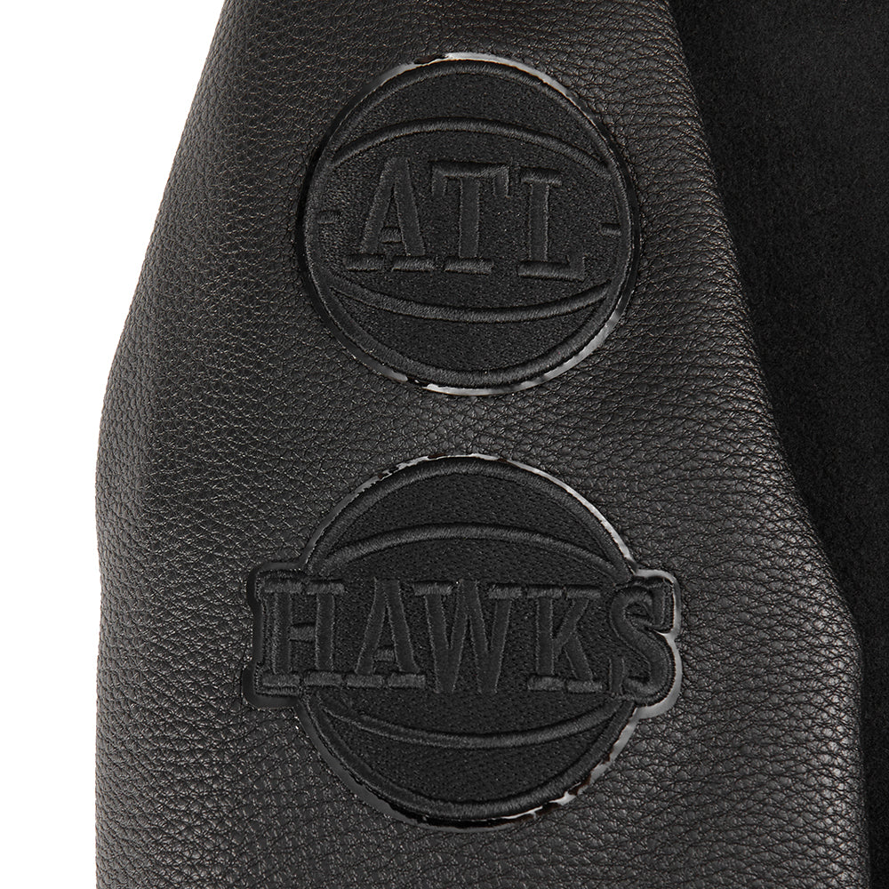 NBA ATLANTA HAWKS TRIPLE BLACK LITTLE BOYS WOOL VARSITY JACKET (JET BLACK) - Image 8